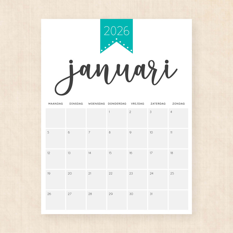 Kalender 2026 printen