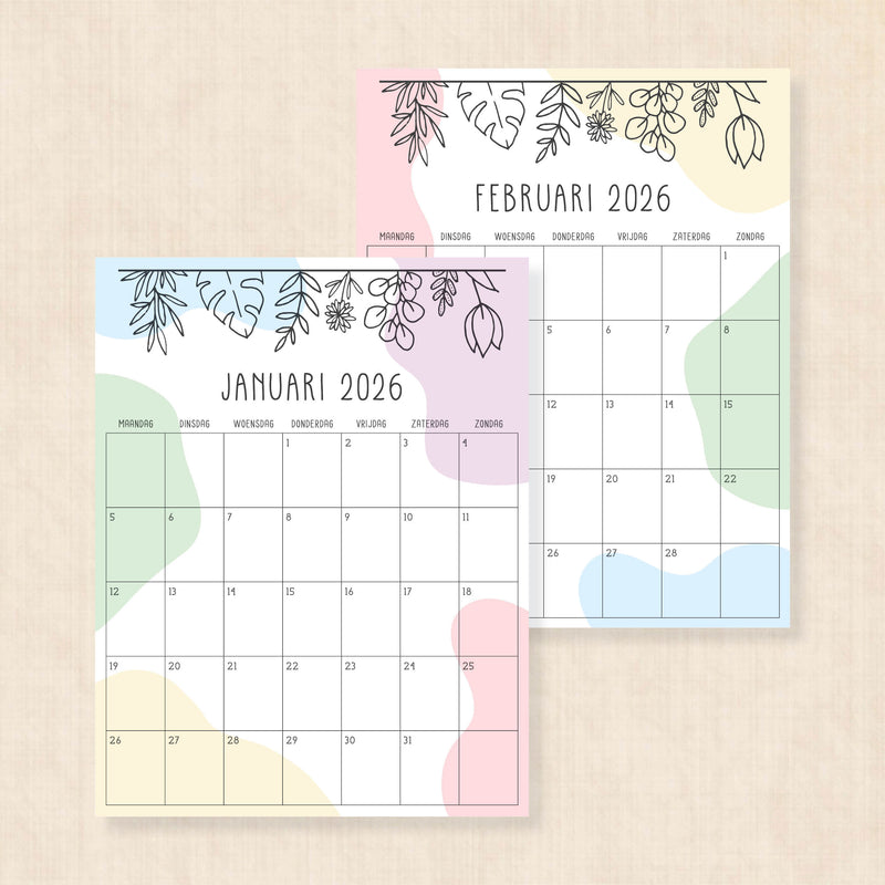 Kalender 2026 printen