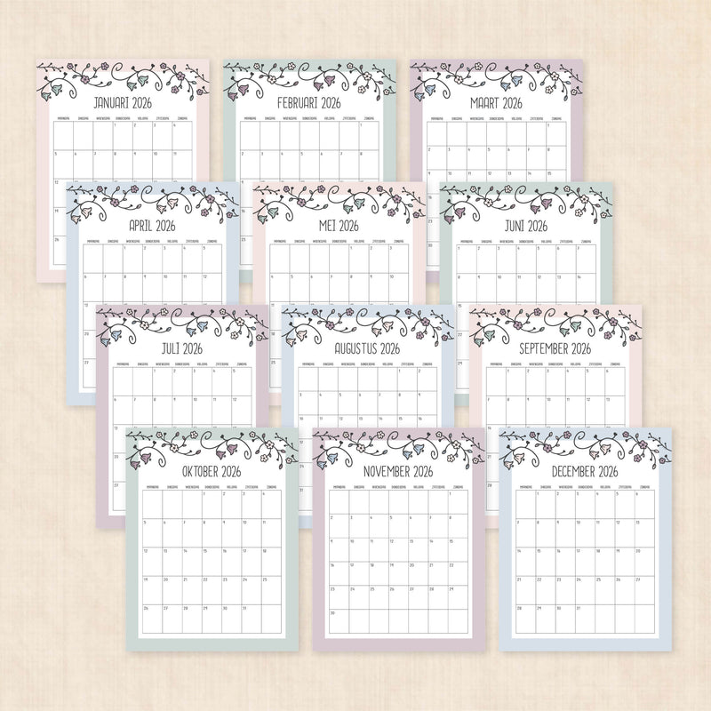 Kalender 2026 printen
