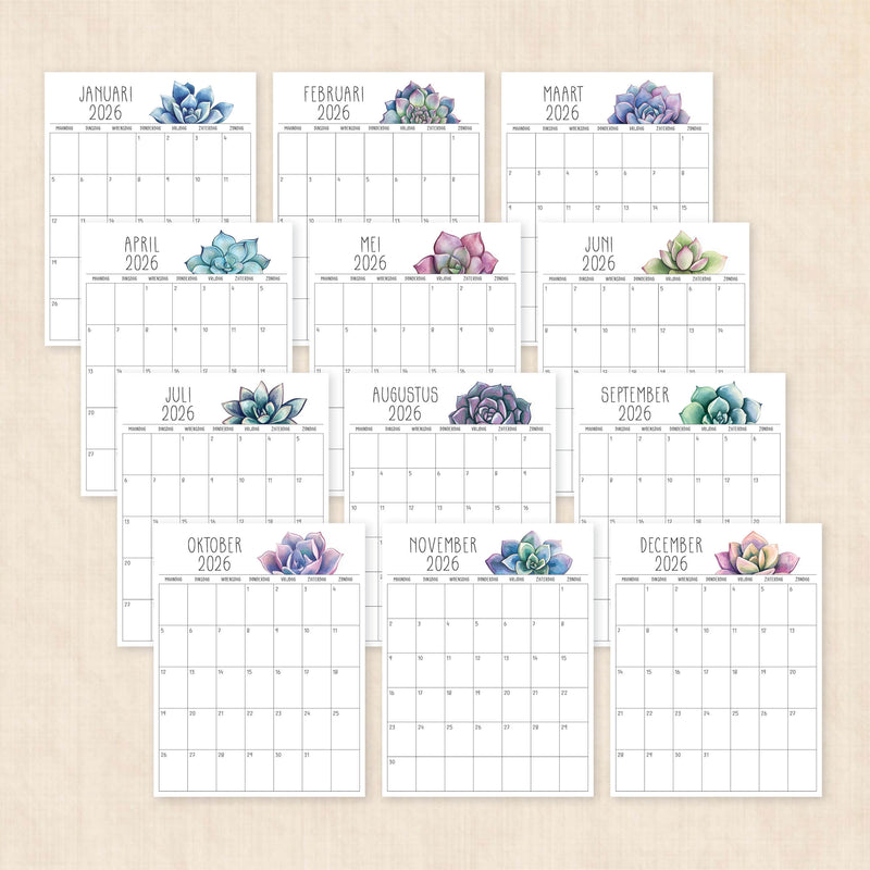 Kalender 2026 printen