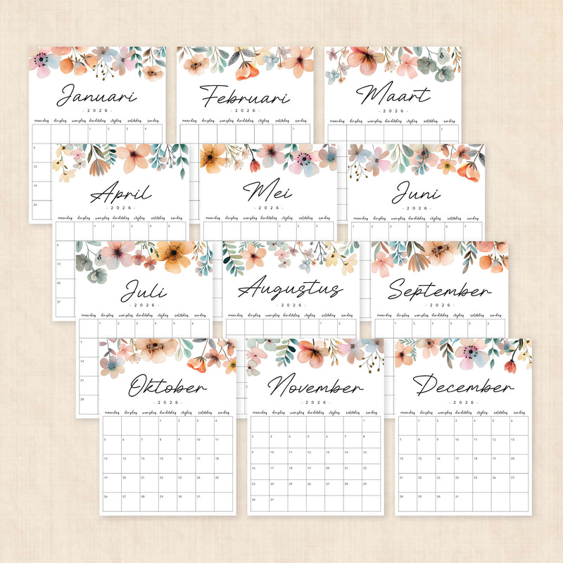 kalender 2026 printen