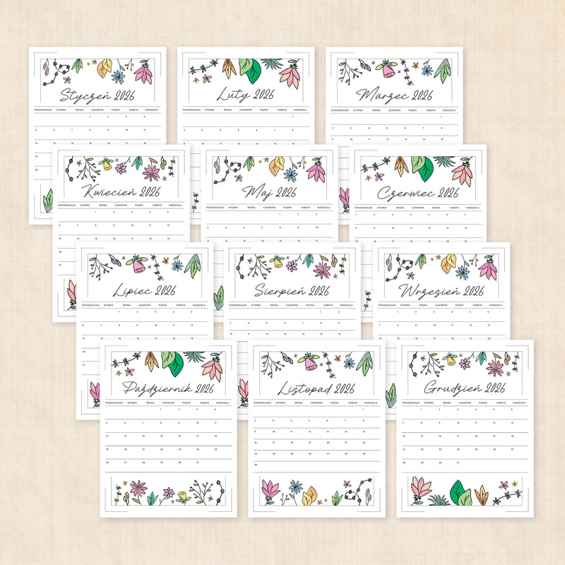 Kalendarz 2026 do druku