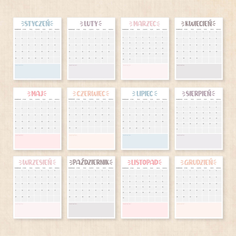 Kalendarz 2026 do druku