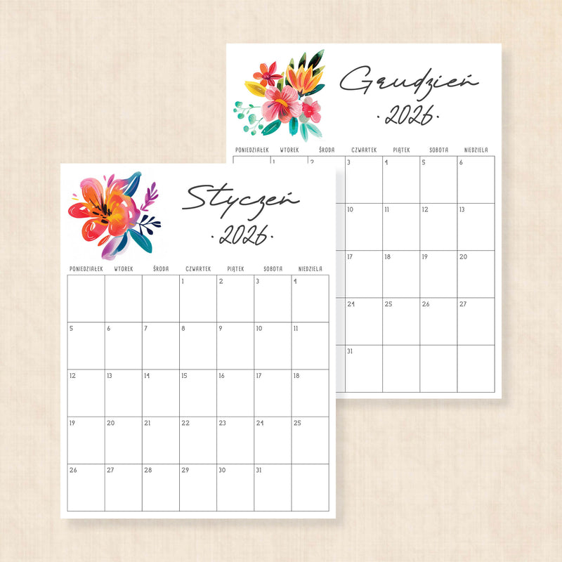 Kalendarz 2026 do druku