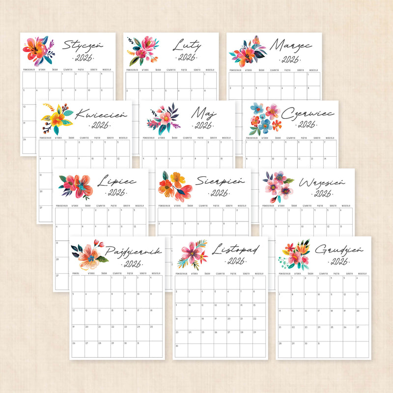 Kalendarz 2026 do druku