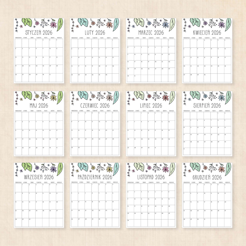 Kalendarz 2026 do druku