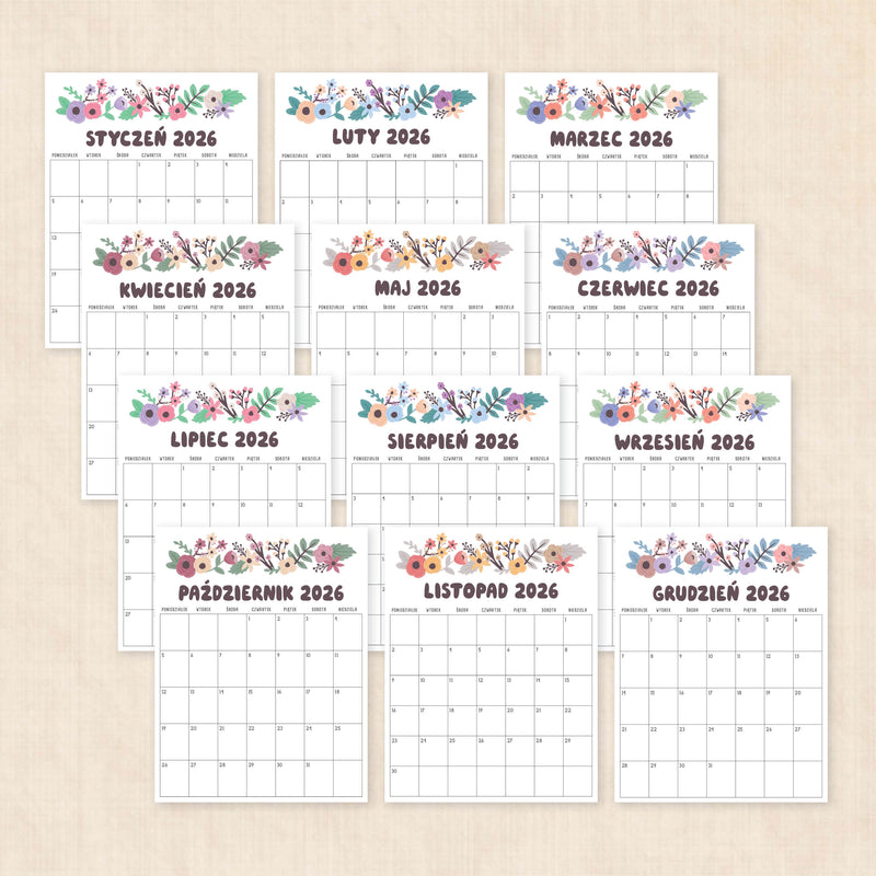 Kalendarz 2026 do druku