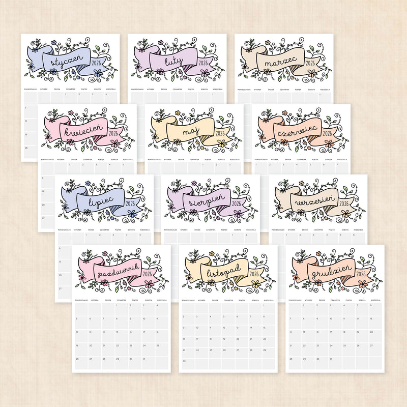 Kalendarz 2026 do druku