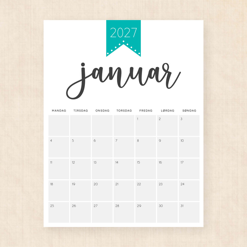 Kalender 2027 print selv