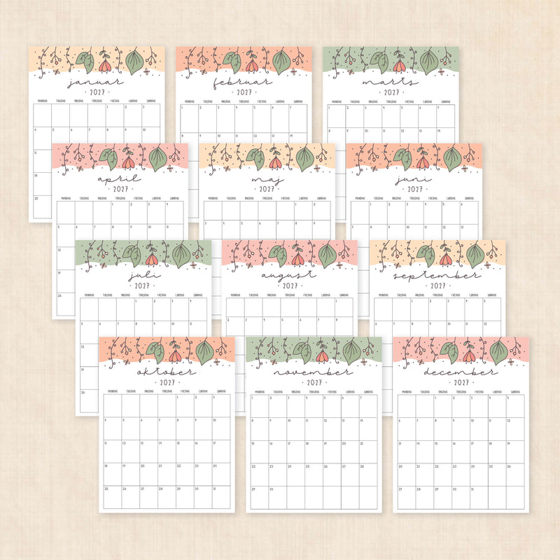 Kalender 2027 print selv