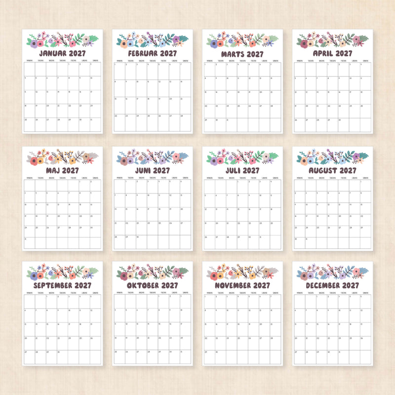 Kalender 2027 print selv