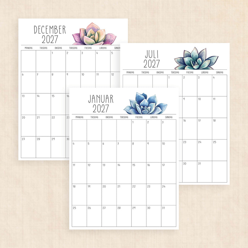 Kalender 2027 print selv