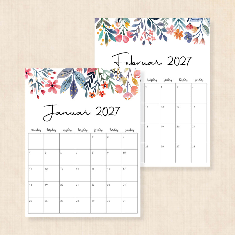 Kalender 2027 print selv
