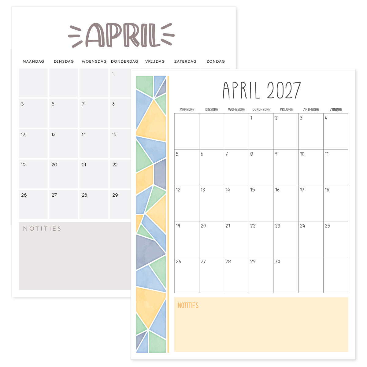kalender april 2027 printen