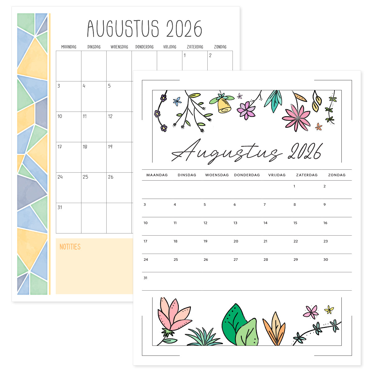 kalender augustus 2026 nederlands
