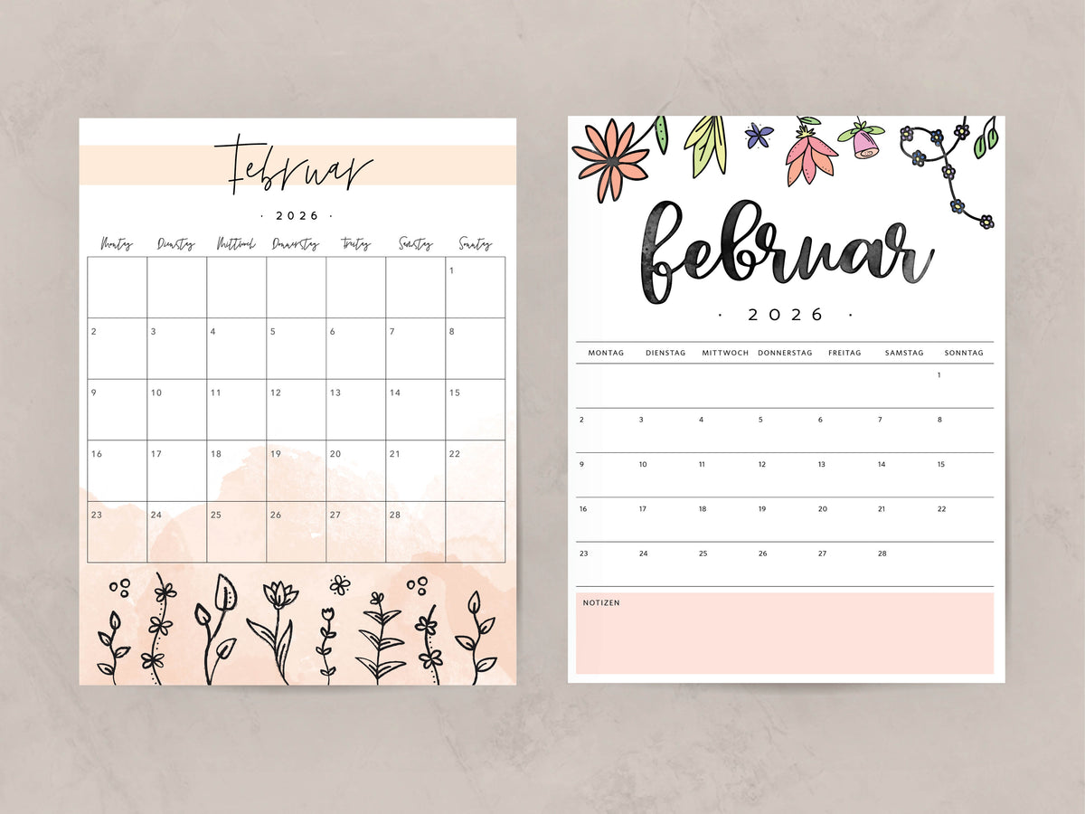 Kalender Februar 2026