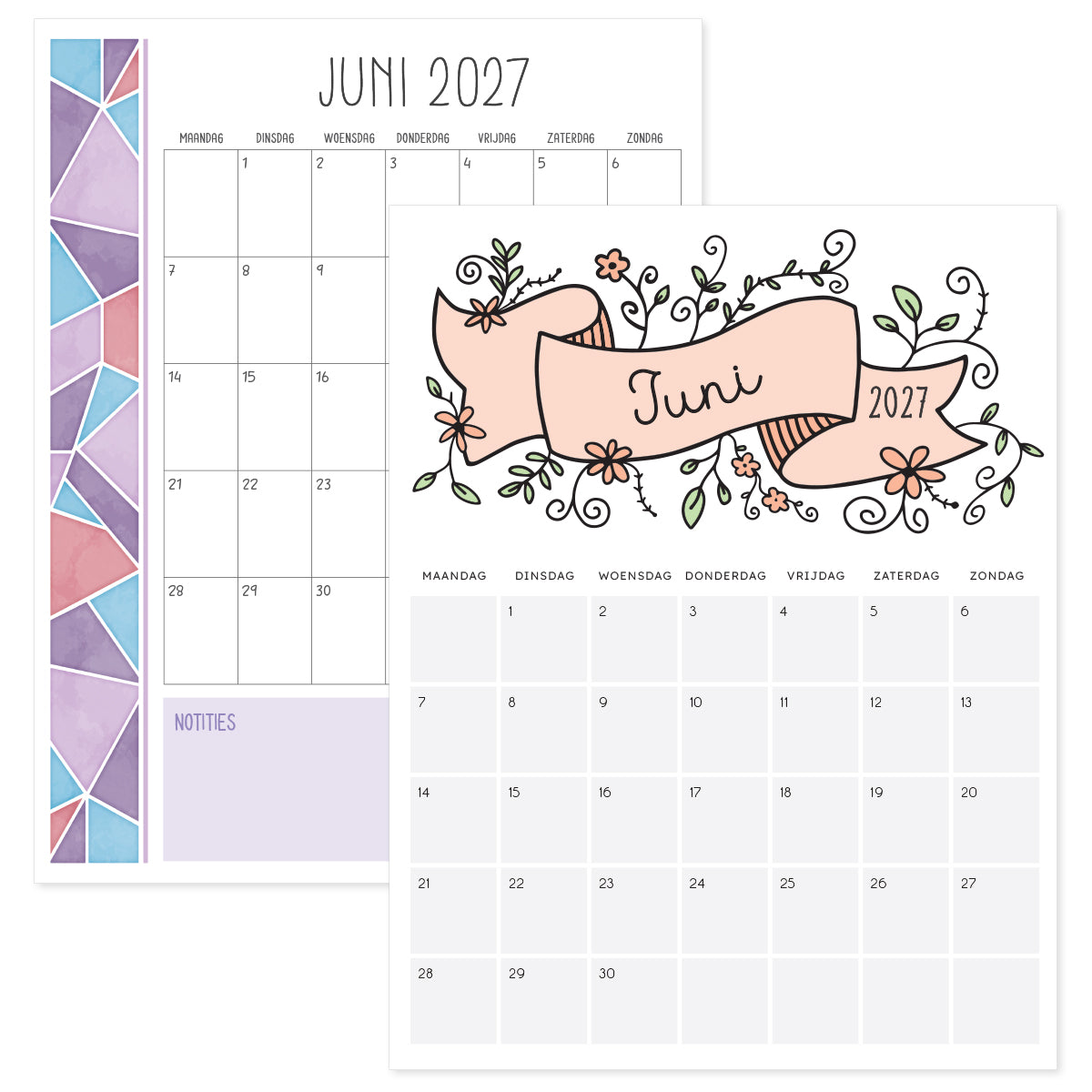 kalender juni 2027 printen