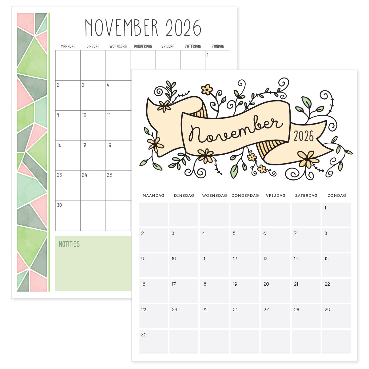 kalender november 2026 nederlands