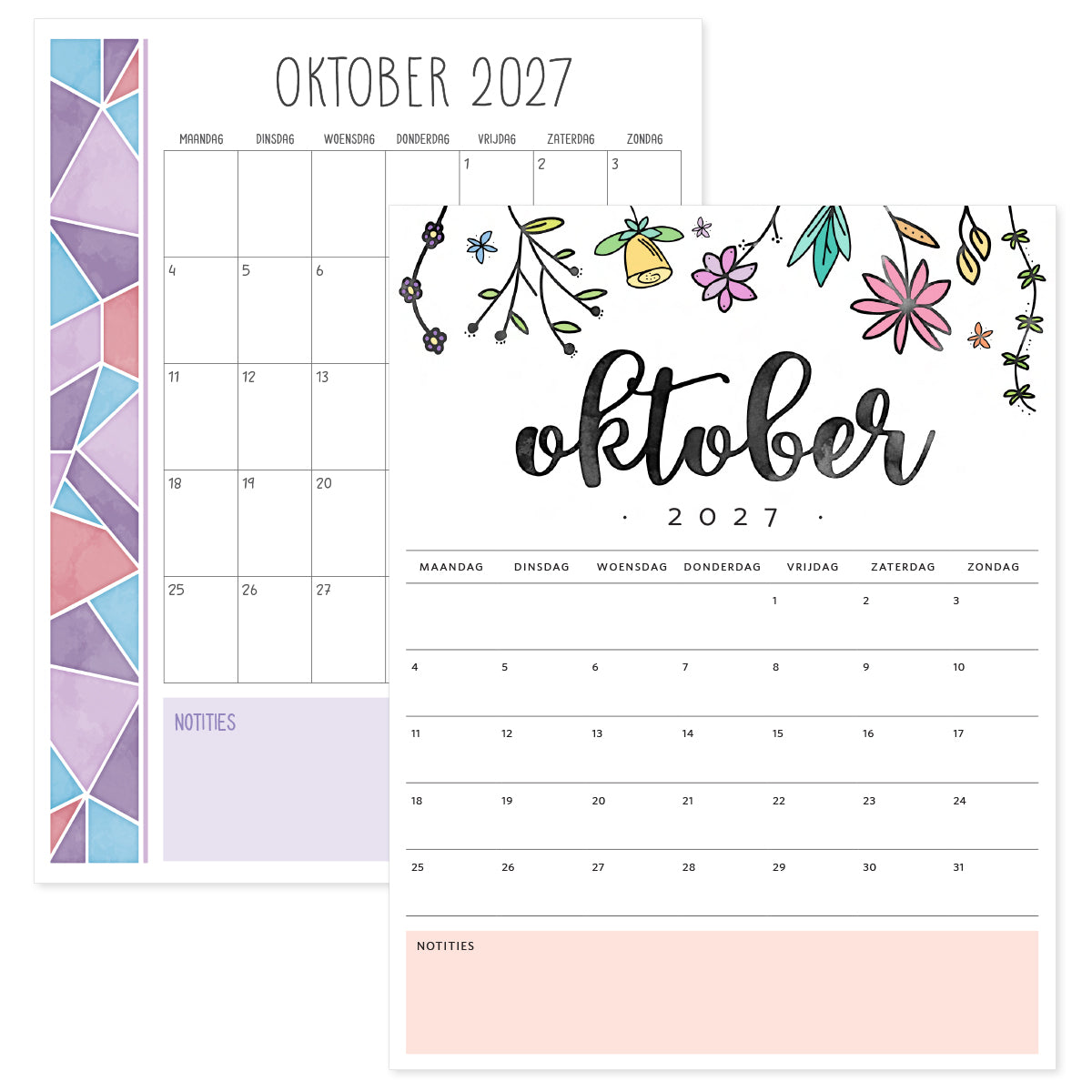 kalender oktober 2027 printen
