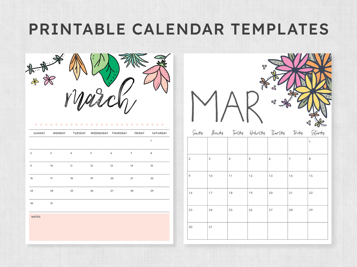 printable march calendar