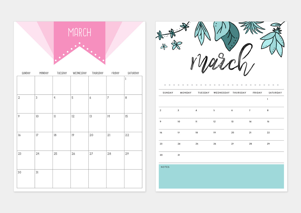 printable march calendar