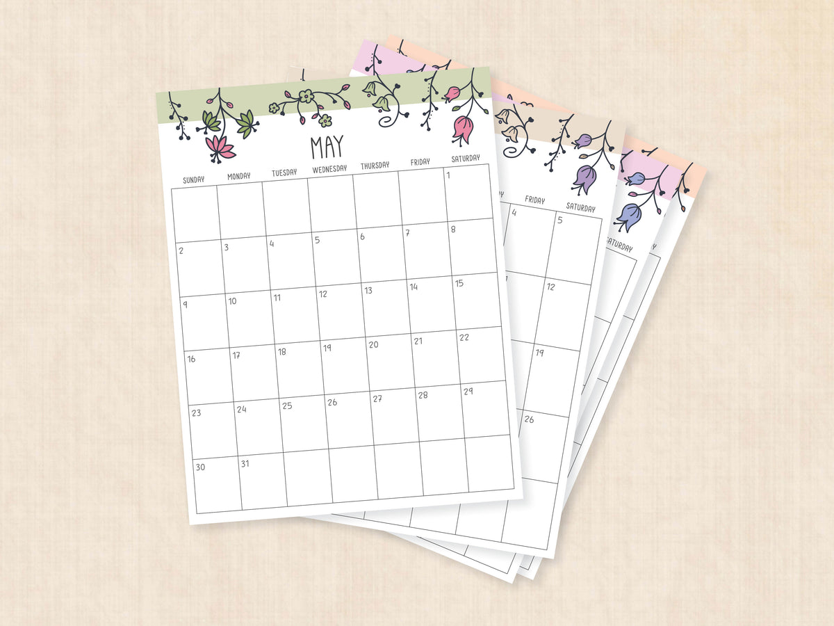 blank may calendar