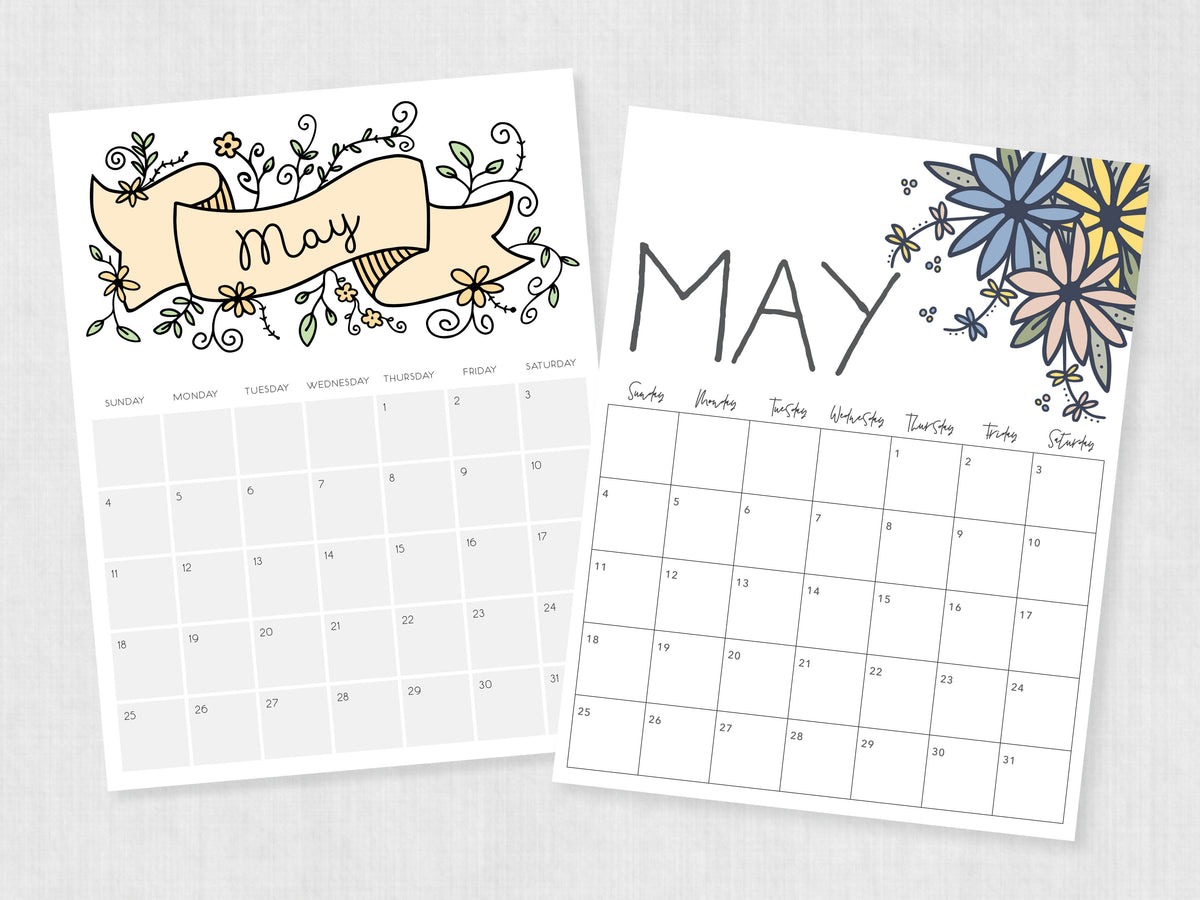 blank may calendar