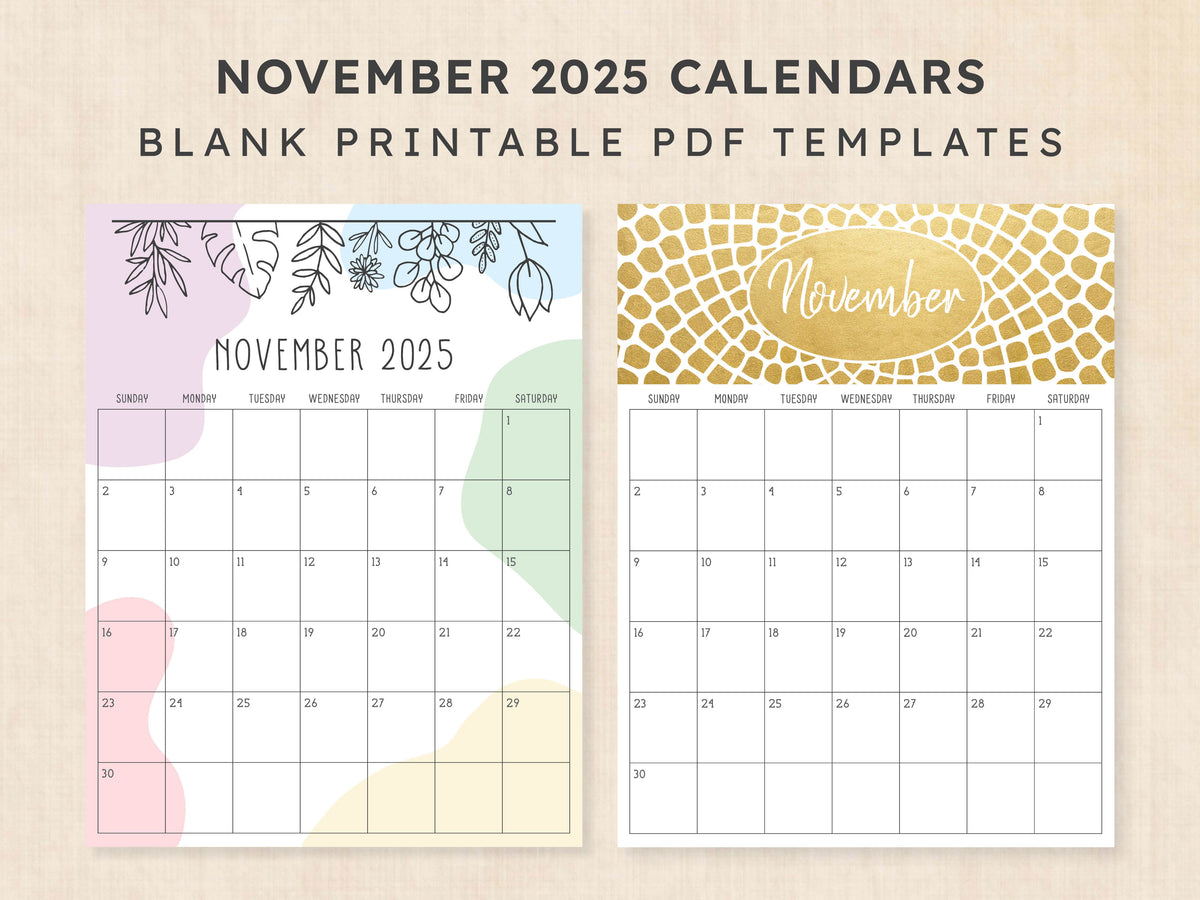 november 2025 calendar