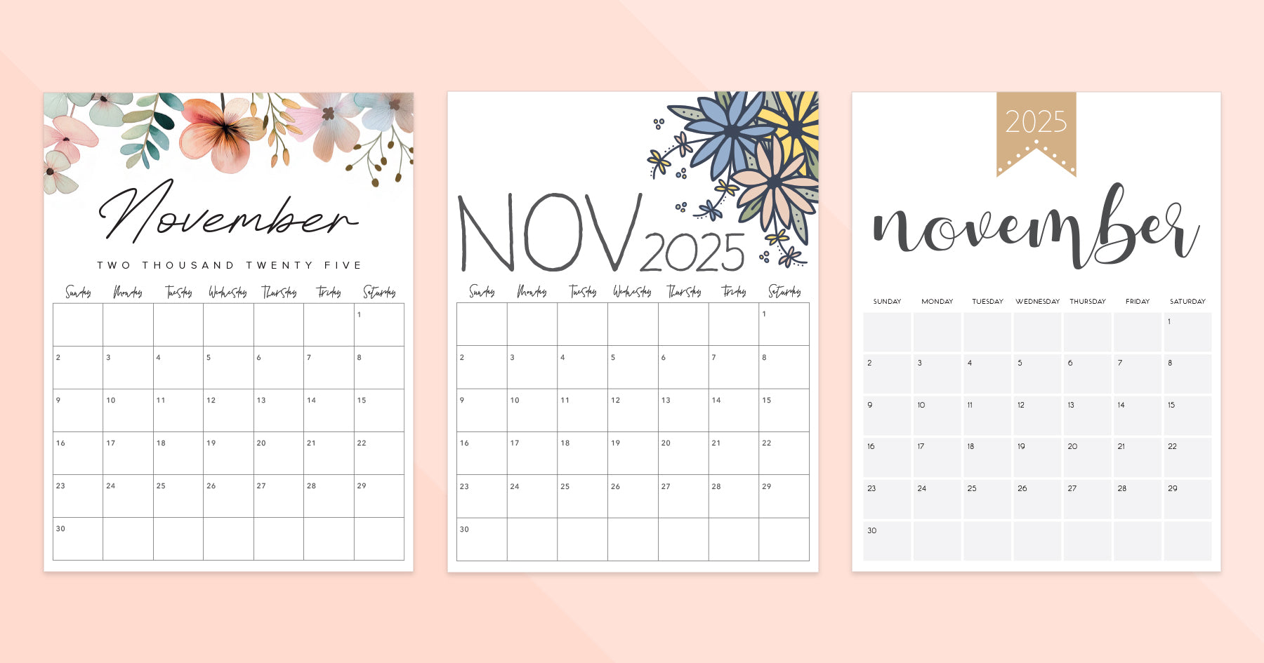 november 2025 calendar