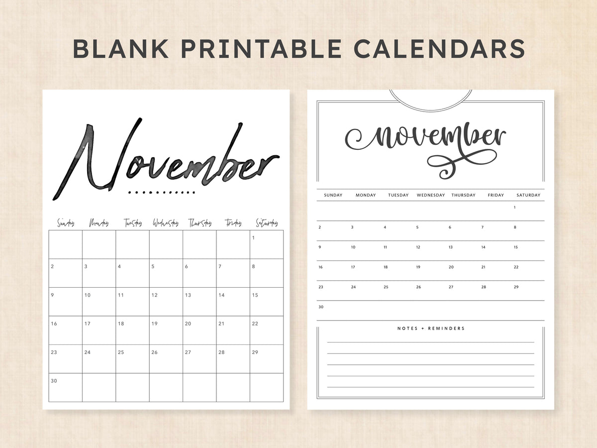 printable november calendar