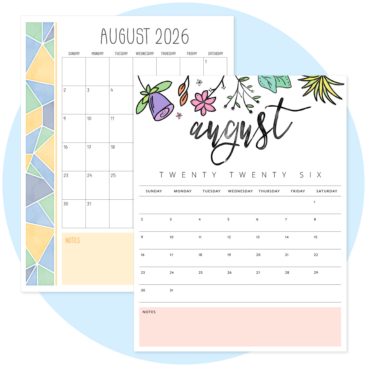 august 2026 calendar printable