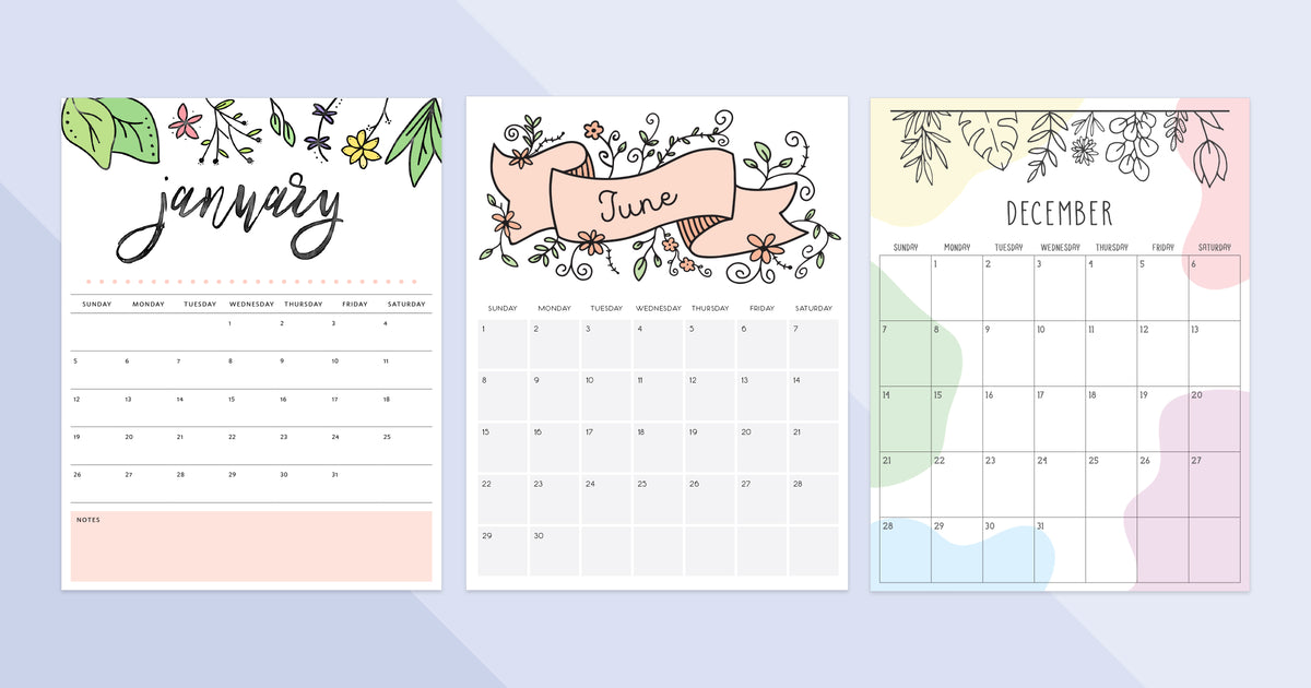 printable calendar templates