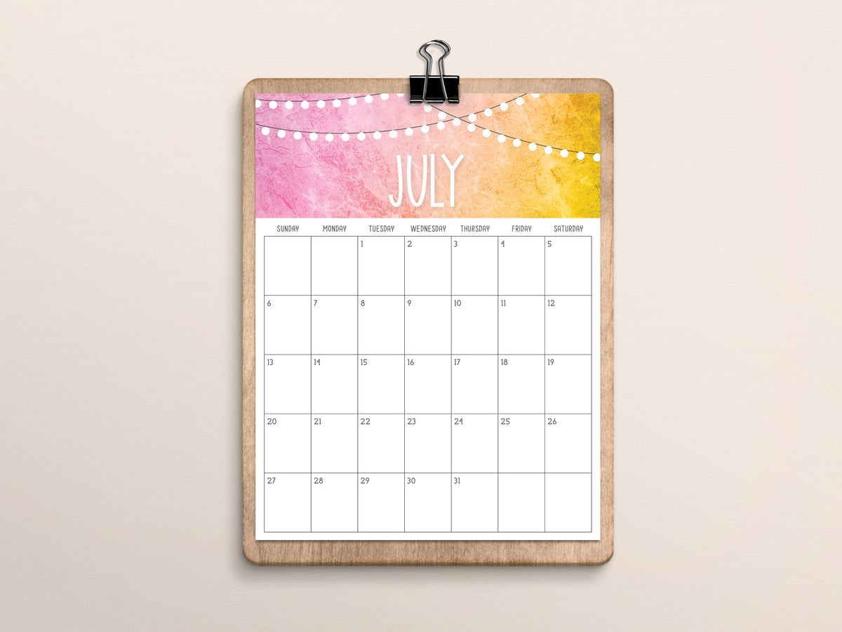 printable july calendar