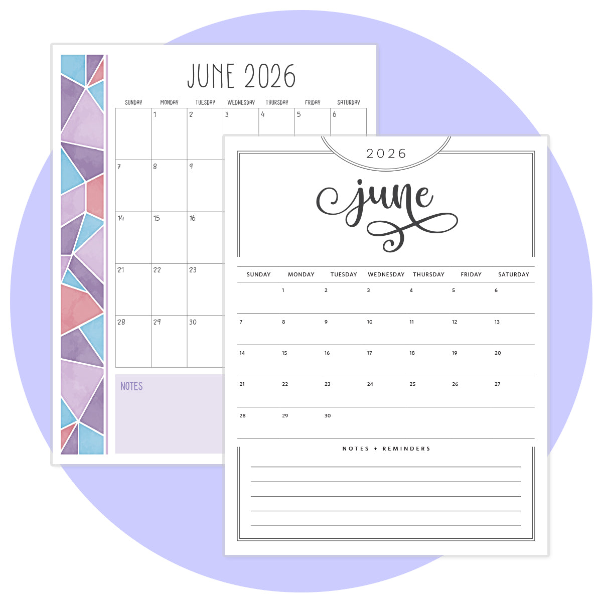 printable june 2026 calendar