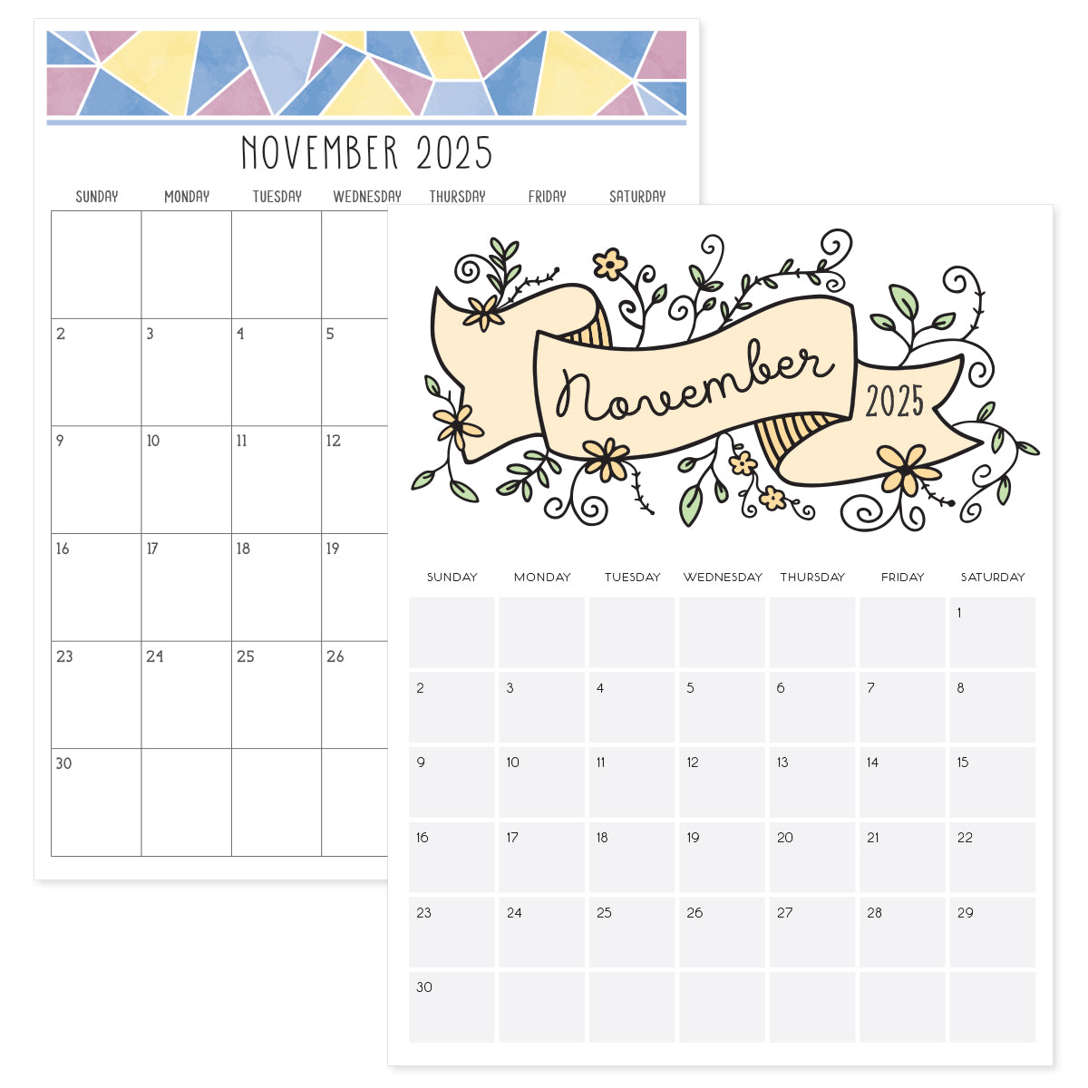 printable november 2025 calendar