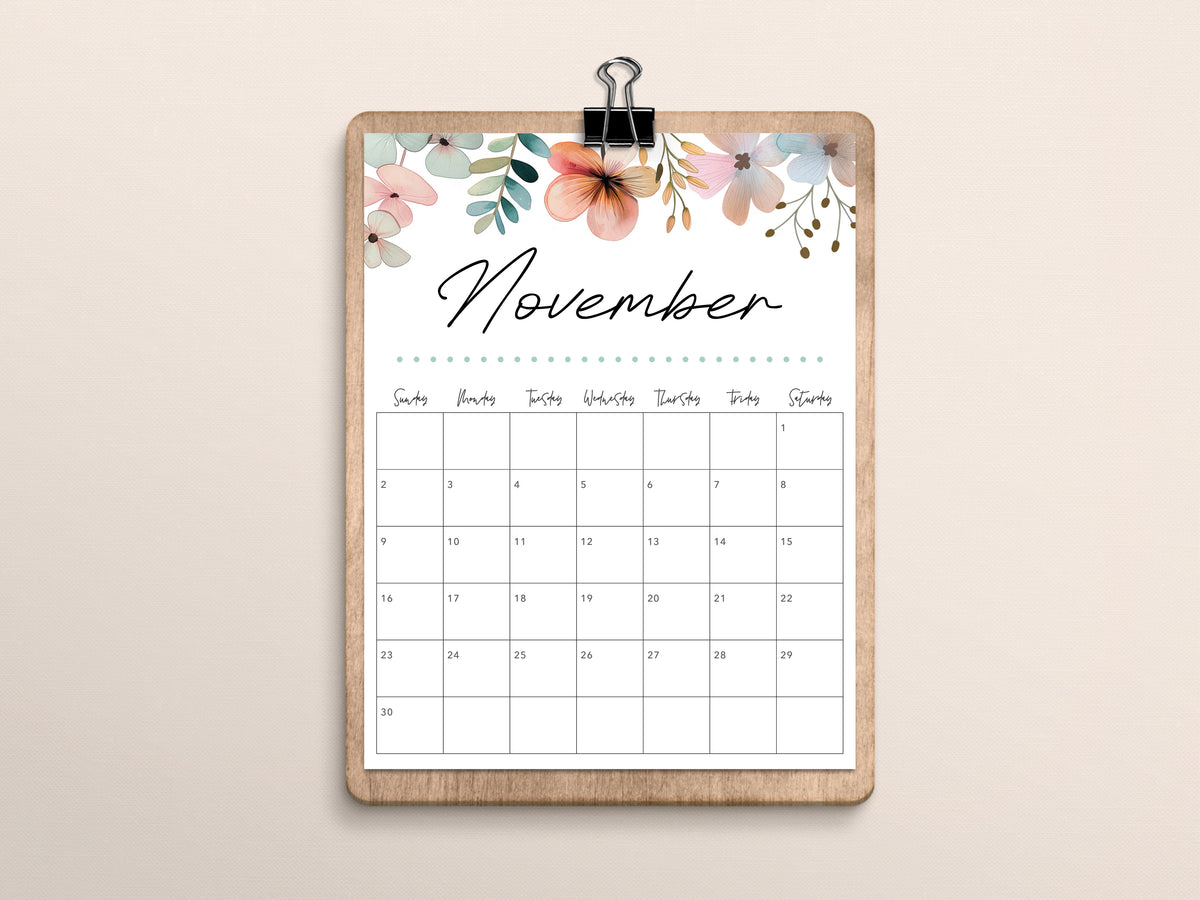 printable november calendar
