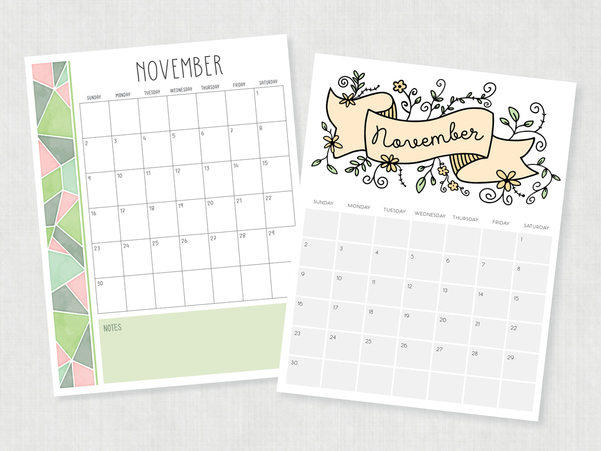 printable november calendar