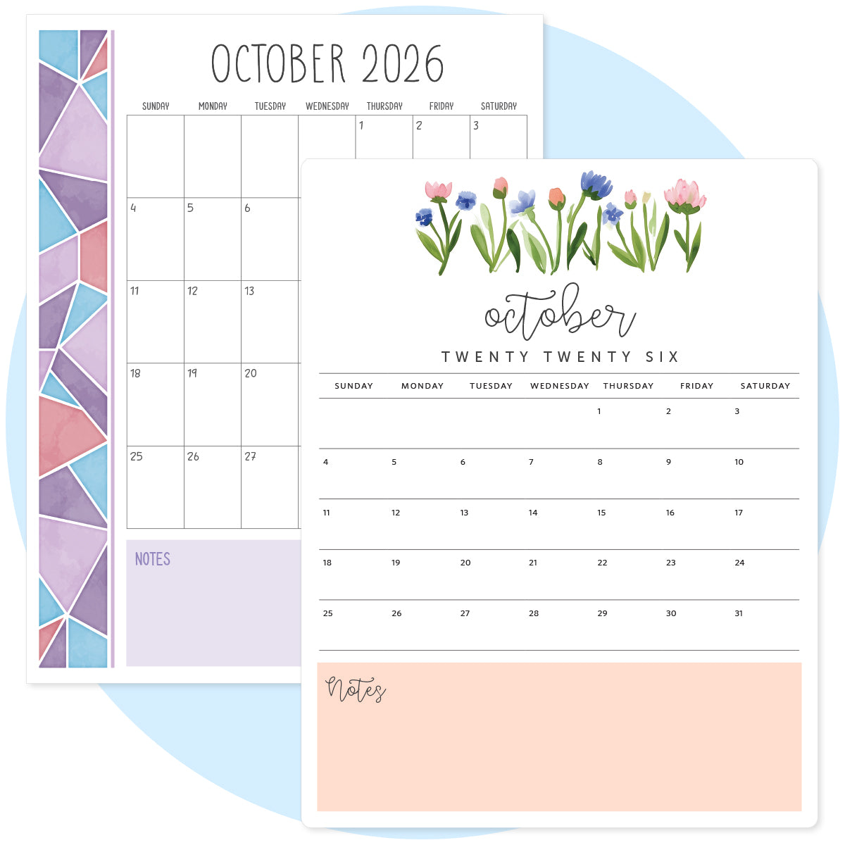 printable october 2026 calendar