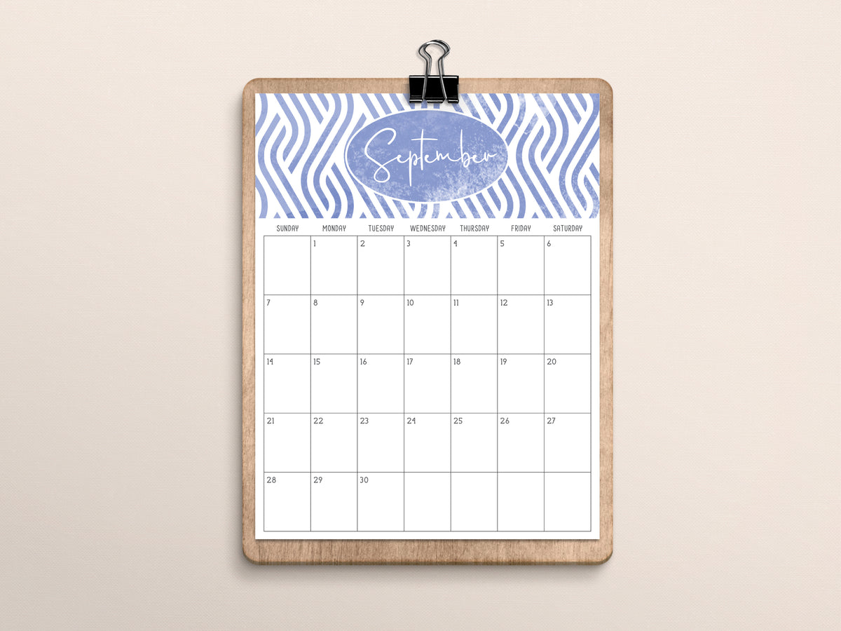 printable september calendar, blank PDF templates