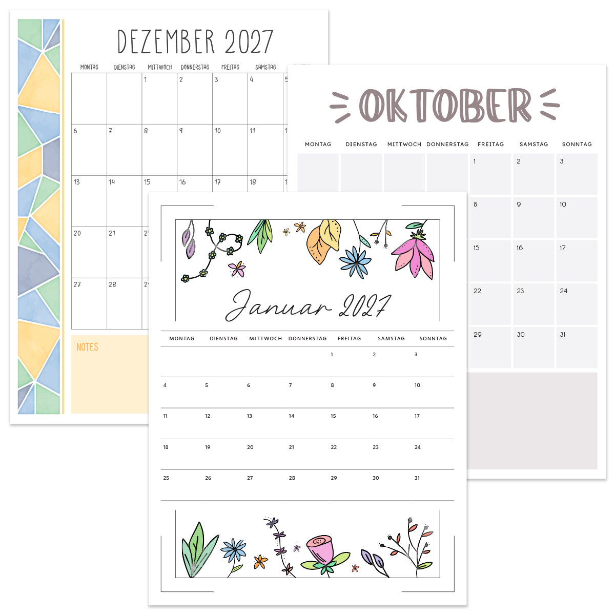 kalender 2027 zum ausdrucken