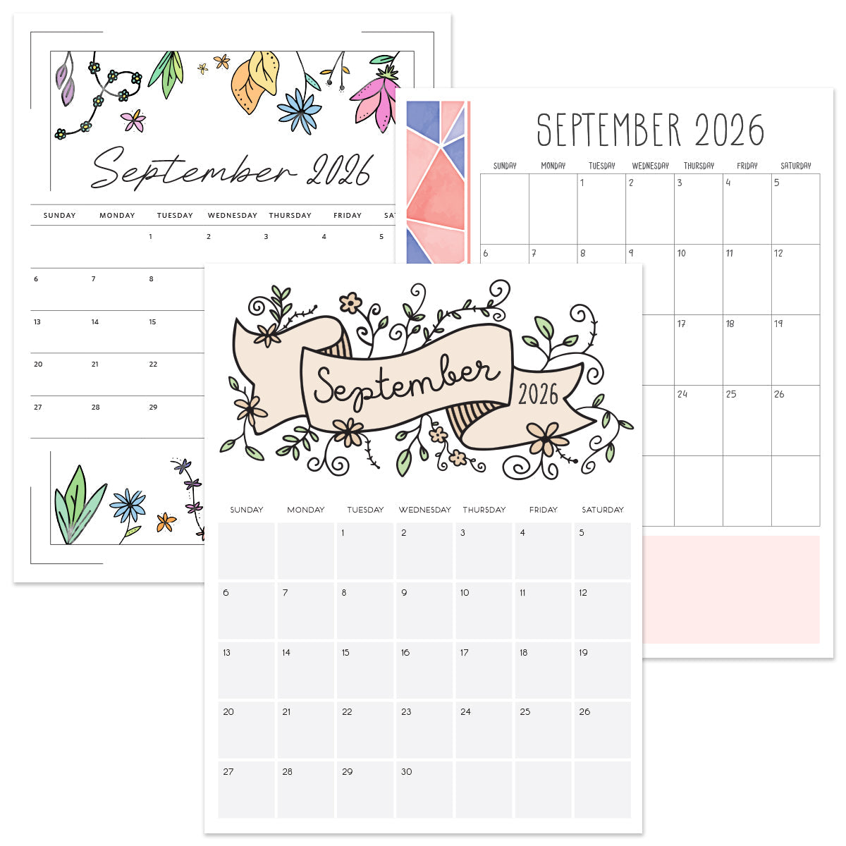 printable 2026 calendar