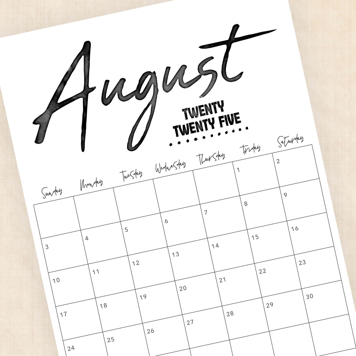 Printable 2025 Calendar