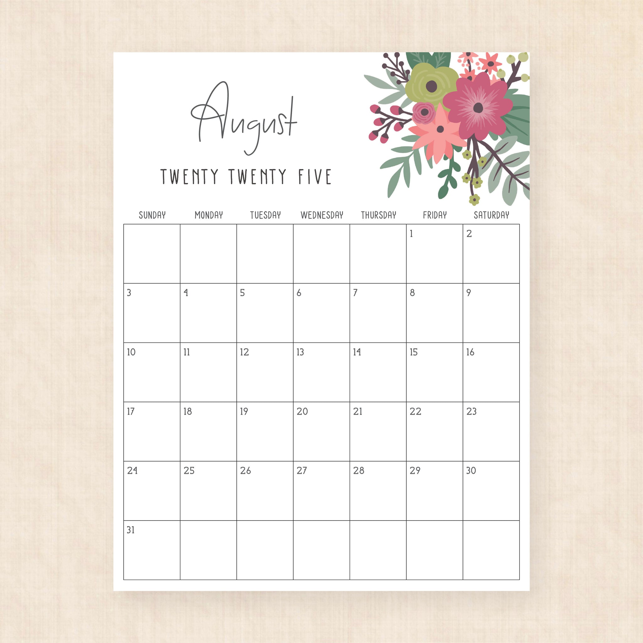 Printable 2025 Calendar