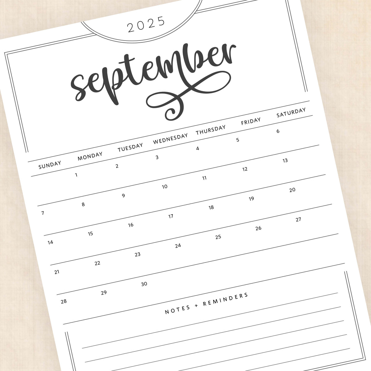 2025 Calendar