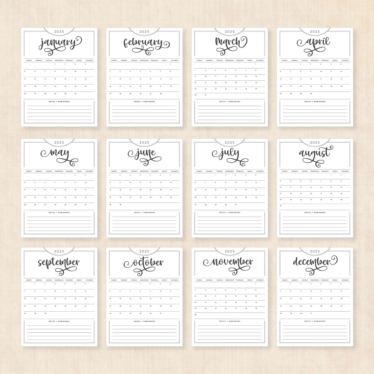 2025 Calendar