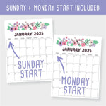 Load image into Gallery viewer, Printable 2025 Calendar
