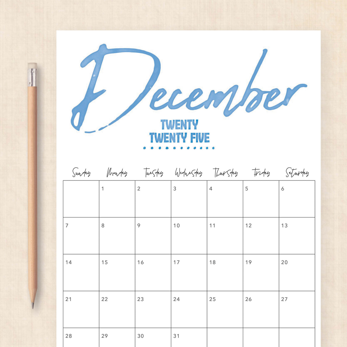 Printable 2025 Calendar