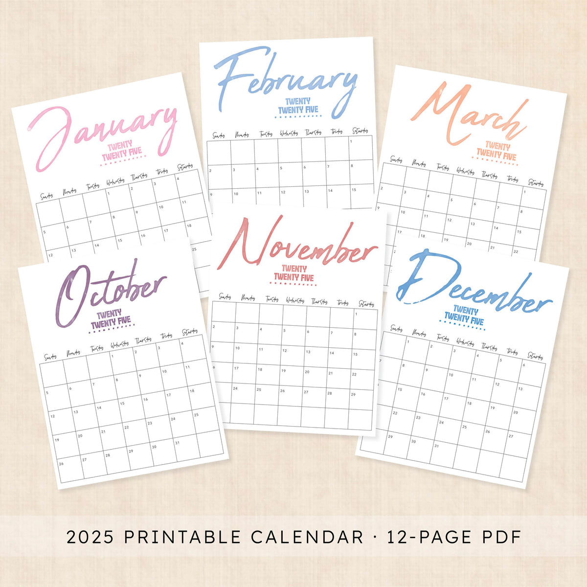 Printable 2025 Calendar