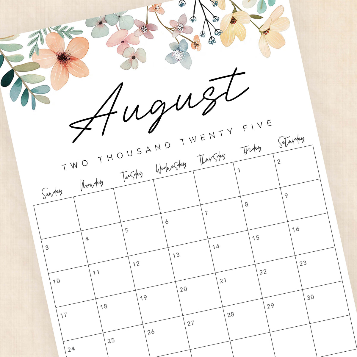2025 Calendar