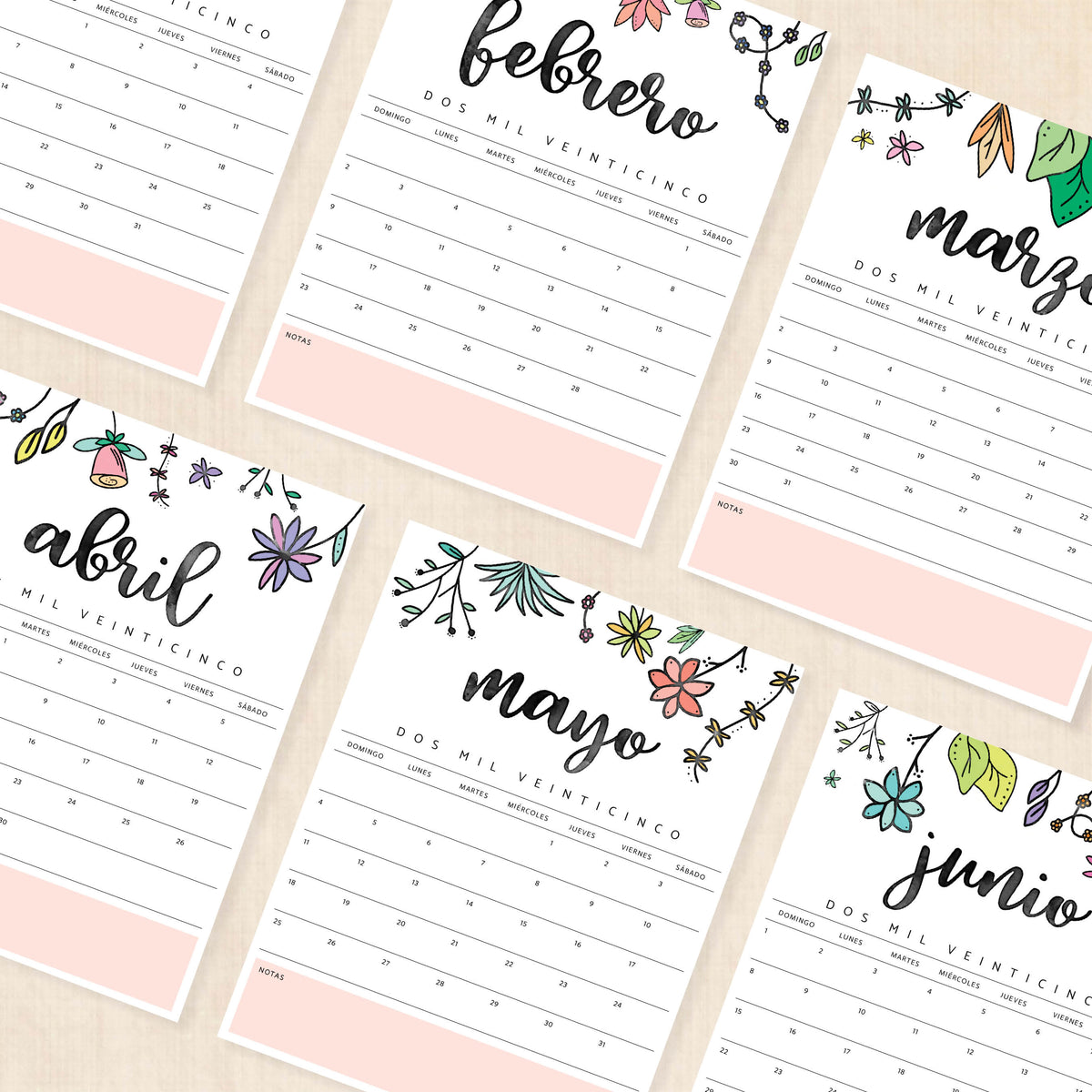 Calendario 2025 para imprimir